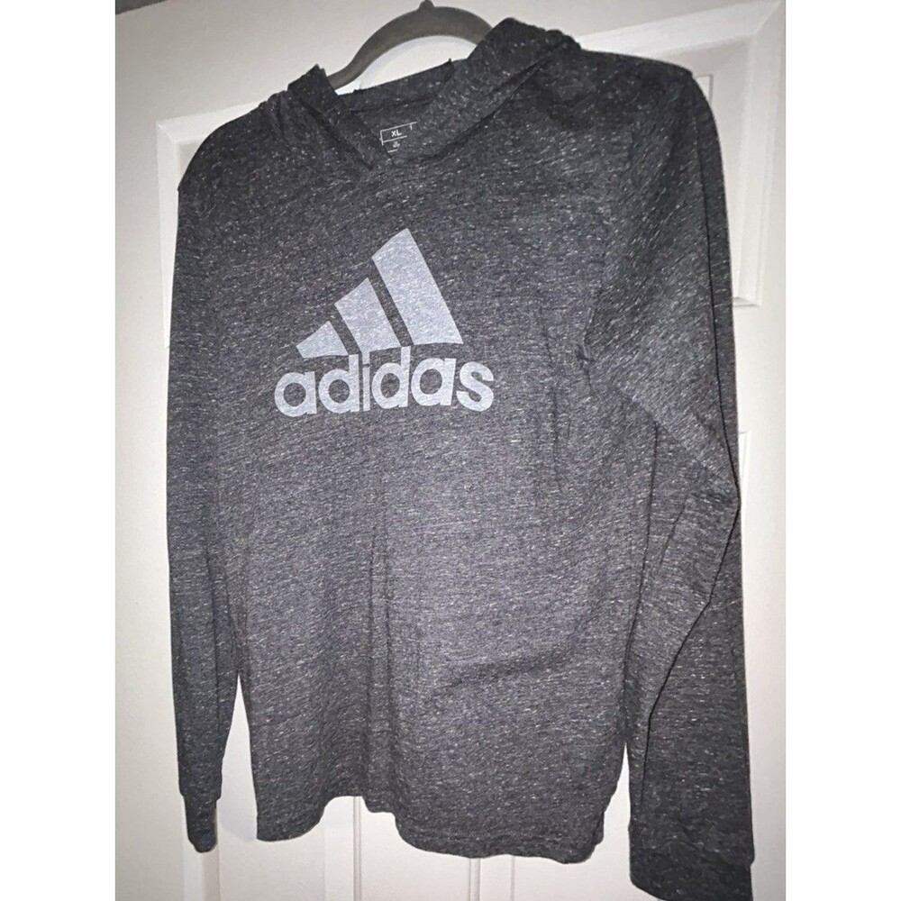 Adidas Hooded Shirt XL Womens  Black White Long Sleeve
